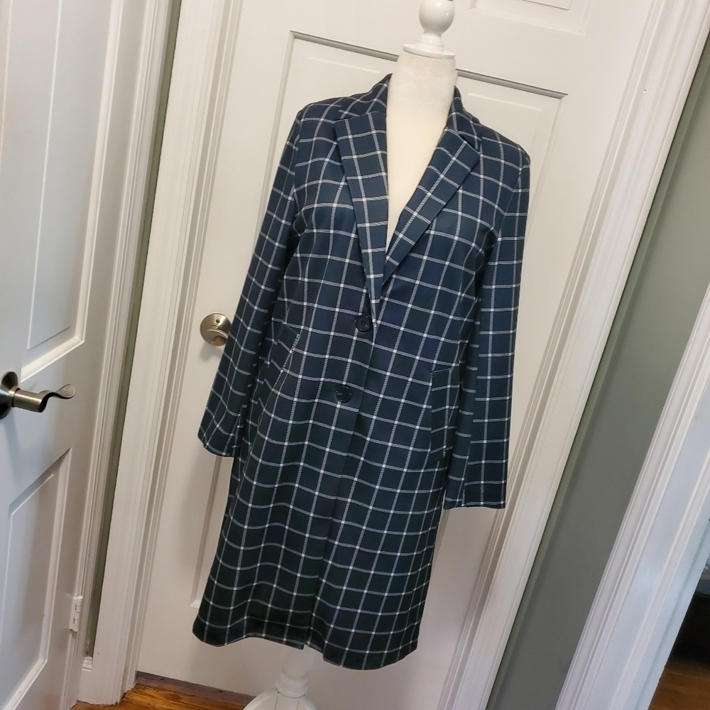 NWT Joie Windowpane Plaid Swing Coat Size XL, Classic, Business Casual